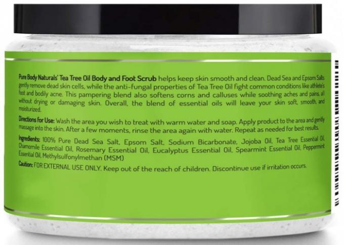 Tea Tree Oil Natural Body Scrub Foot Antibacterial Exfoliator Customized Size