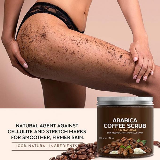 Natural Arabica Coffee Scrub For Stretch Marks , Acne Skin Tightening Body Scrub