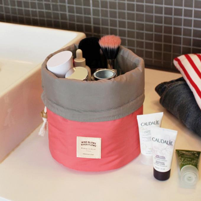 Multifunctional outdoor travel portable waterproof makeup bag women solid color organizer cosmetic storage bag
