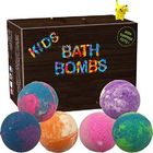 Single Color Kid Safe Bath Bomb Set With Surprise Toys , 6 x 5oz Fun Assorted Colored XL Bath Fizzer