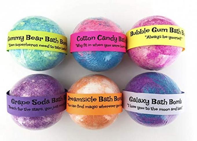 Single Color Kid Safe Bath Bomb Set With Surprise Toys , 6 x 5oz Fun Assorted Colored XL Bath Fizzer