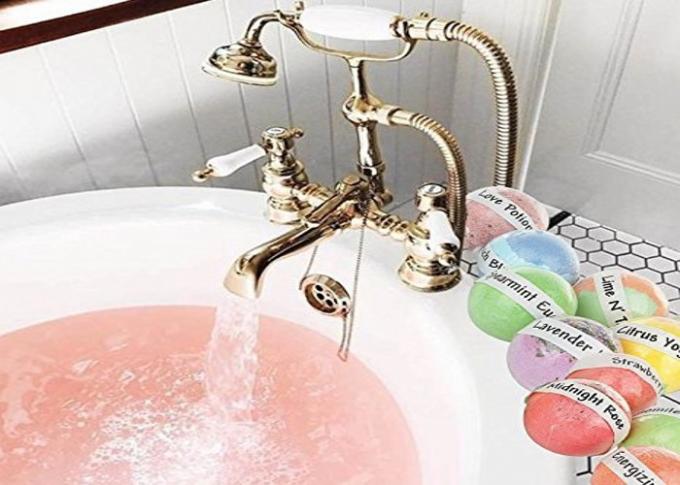 Premium Lush Bath Bombs Gift Set / Homemade Bath Fizzies For Kids Skin Care